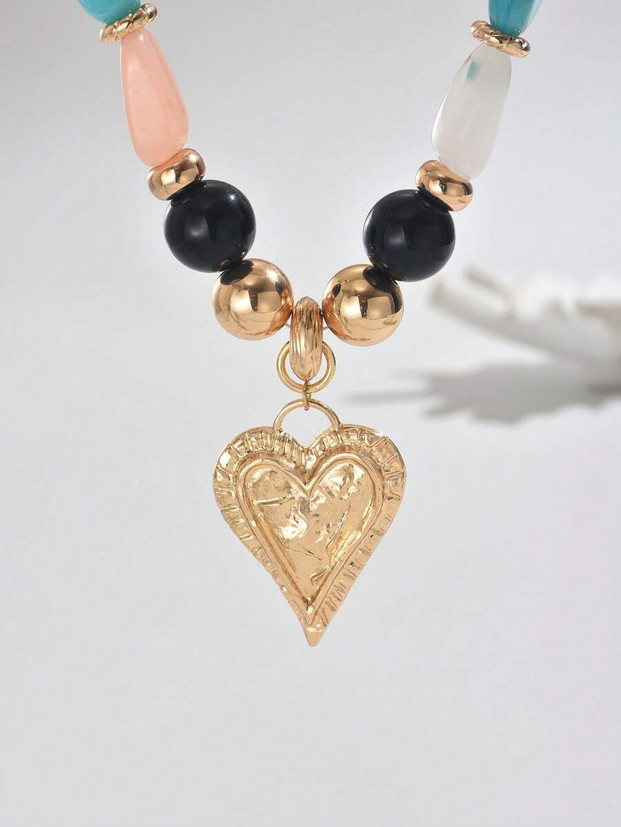 Elegant Fashion Gold Chain Plastic Orange Red Jelly