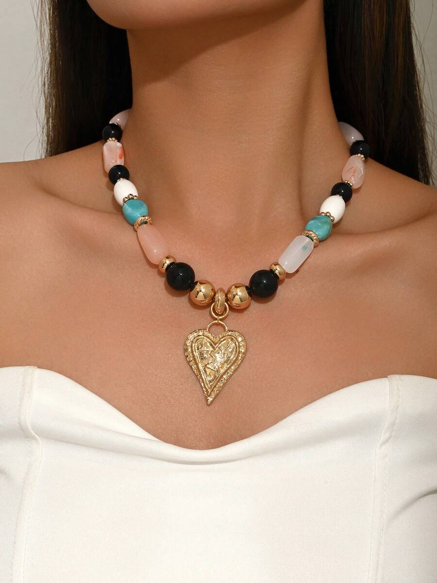 Elegant Fashion Gold Chain Plastic Orange Red Jelly
