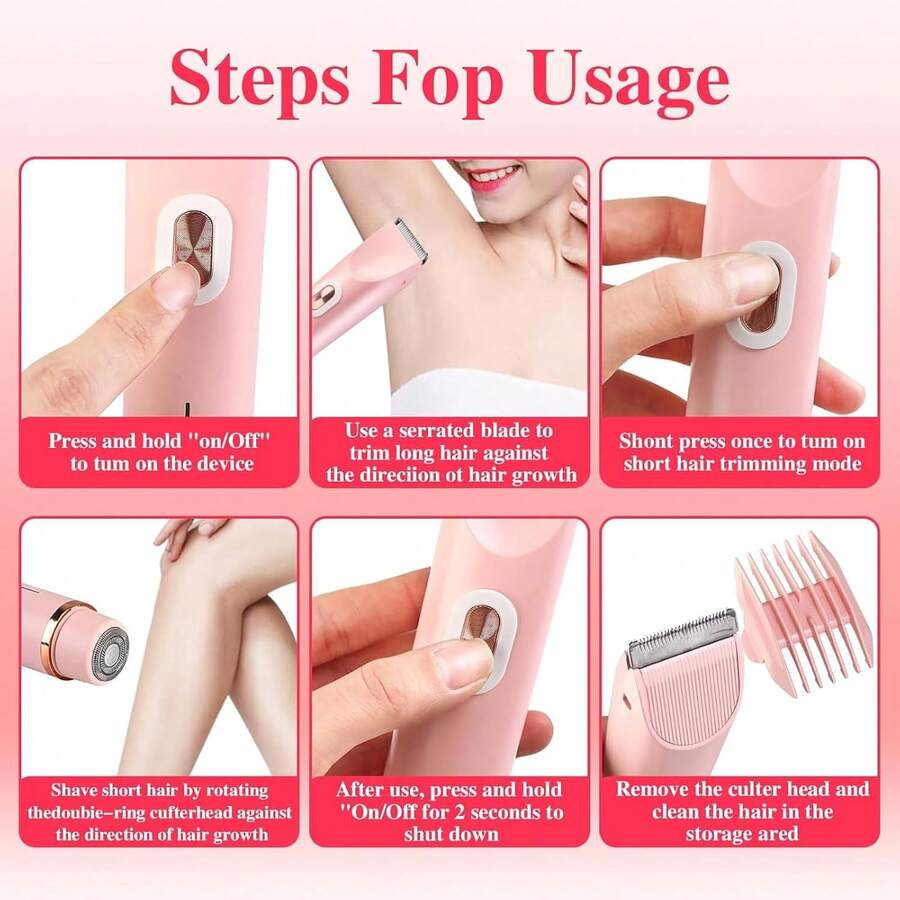 2 In 1 Women Electric Razor & Bikini Trimmer