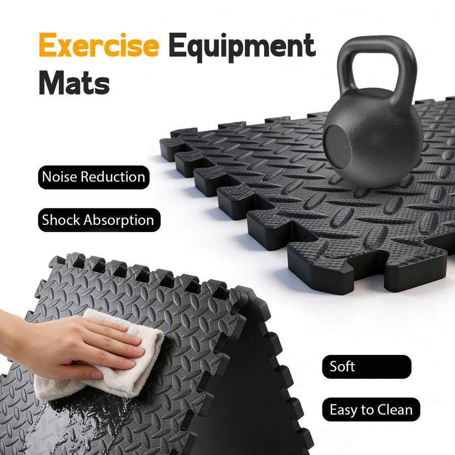 Puzzle Exercise Mat ½ In, EVA Interlocking Foam Floor Tiles For Home Gym