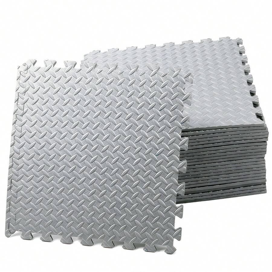 Puzzle Exercise Mat ½ In, EVA Interlocking Foam Floor Tiles For Home Gym