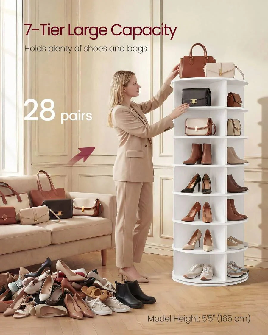 VASAGLE 7-Tier Rotating Shoe Rack Tower
