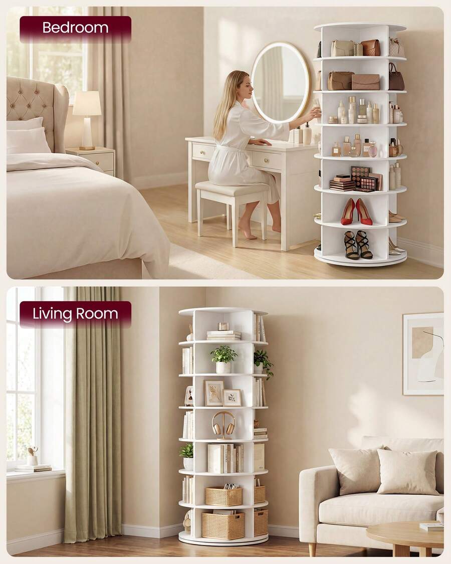 VASAGLE 7-Tier Rotating Shoe Rack Tower