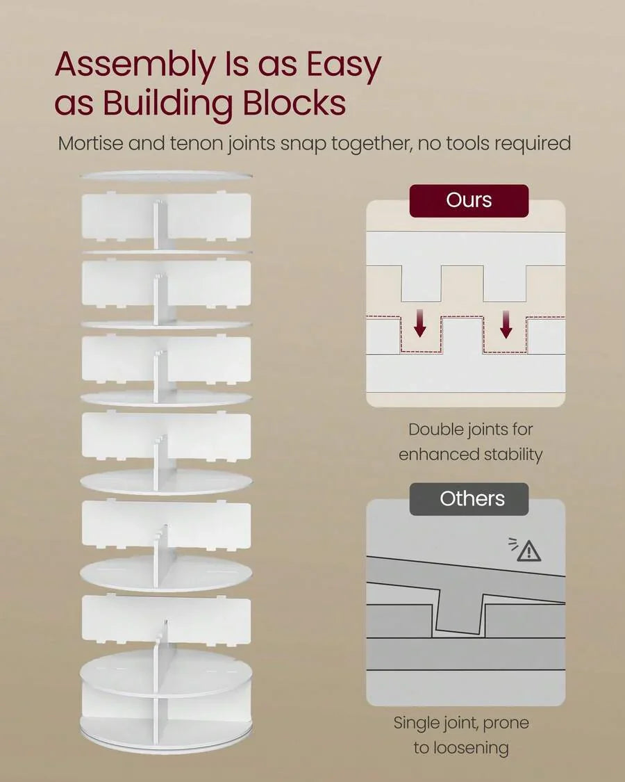 VASAGLE 7-Tier Rotating Shoe Rack Tower