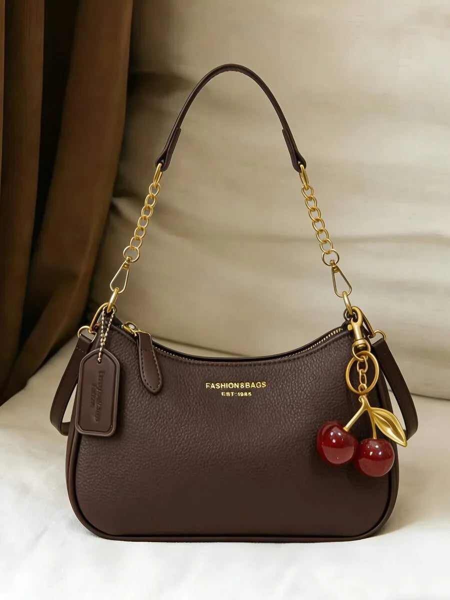 White Ladies' Shoulder Bag Made Of PU Material