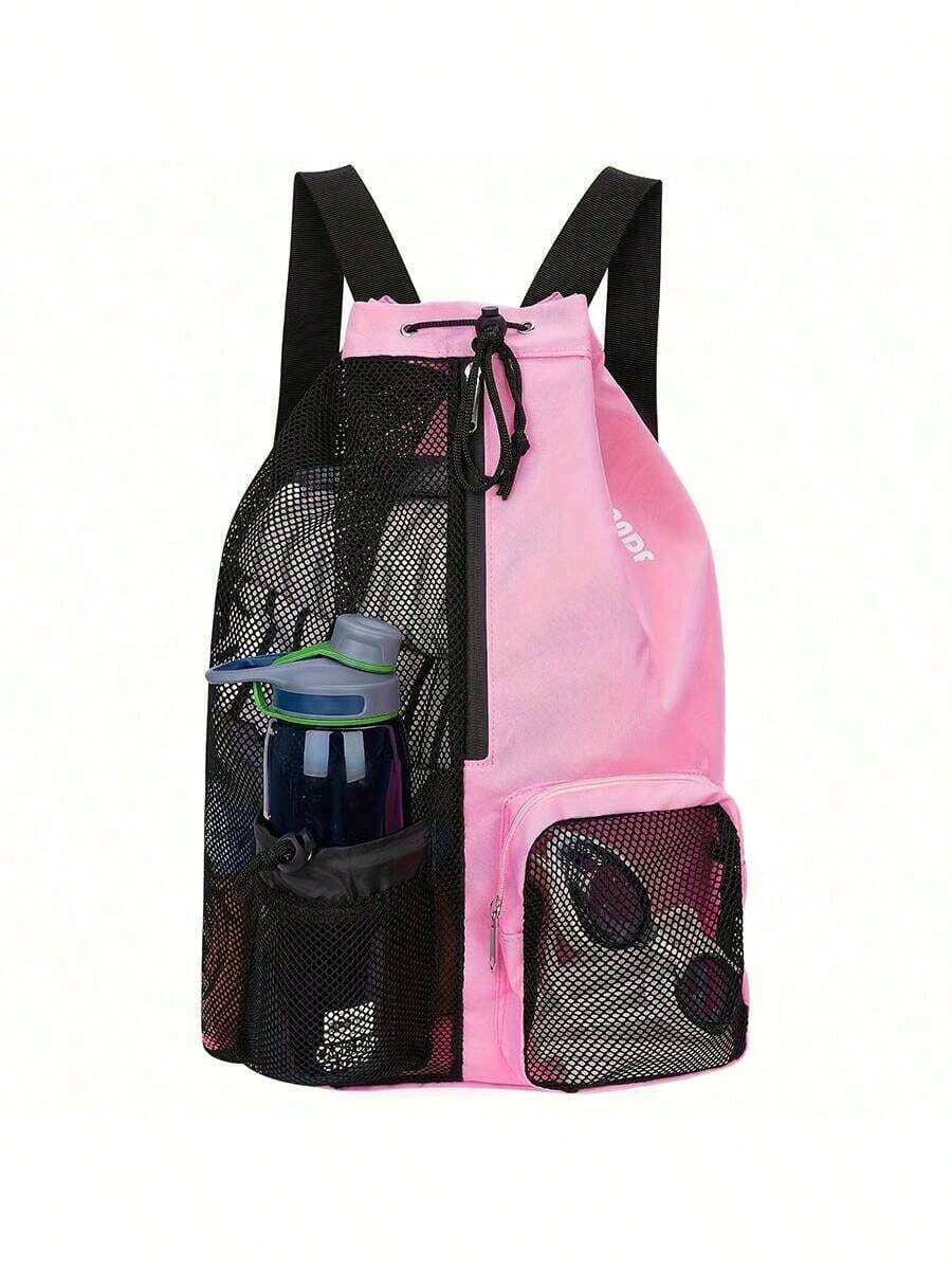 Swim Bag Mesh Drawstring Backpack Best Travel For School