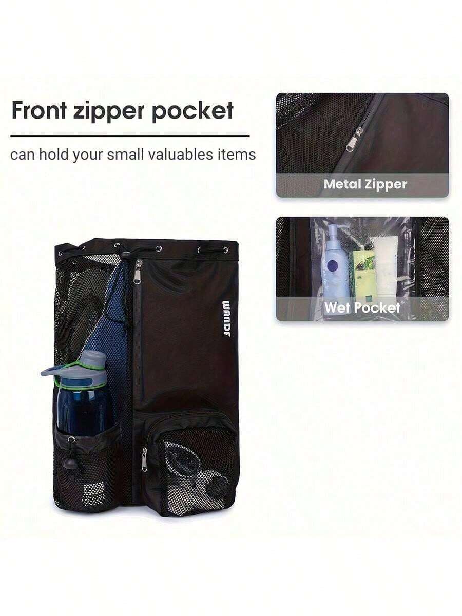 Swim Bag Mesh Drawstring Backpack Best Travel For School