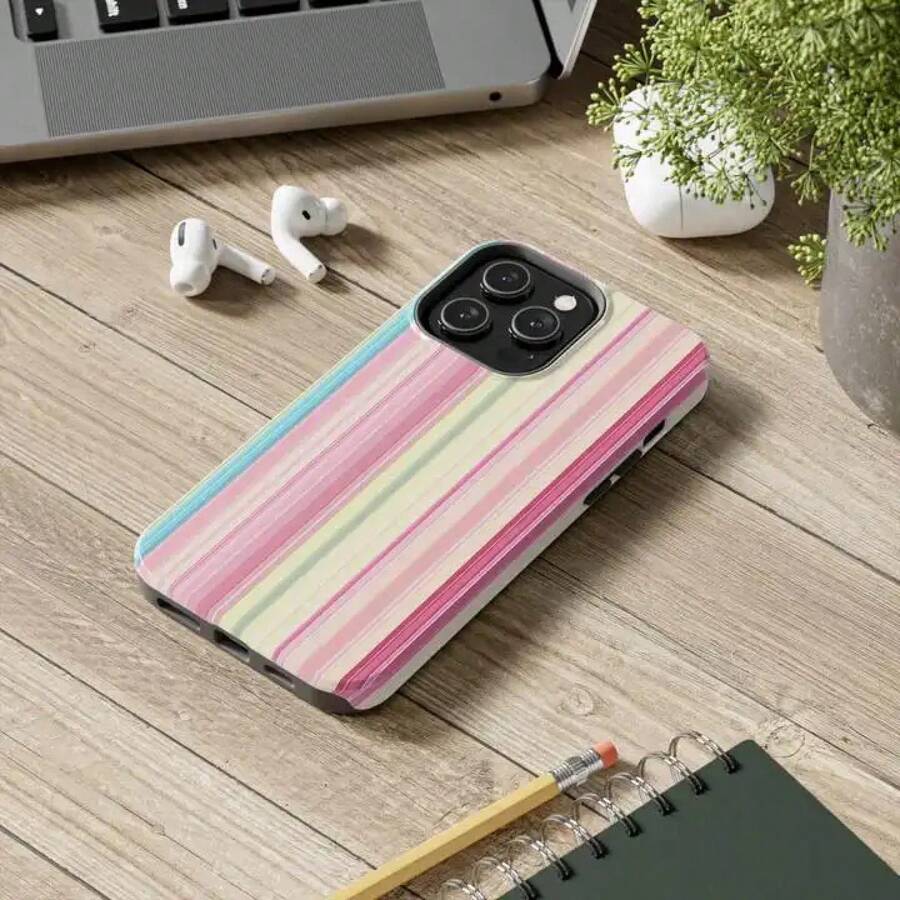 One Soft And Vibrant Striped Dual-Layer Protective Case