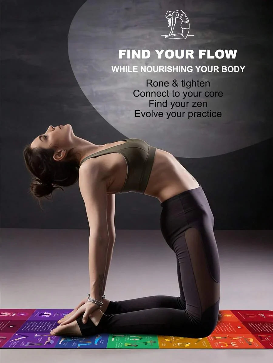 [Rainbow 7 Chakra Yoga Mat] Thick Non-Slip Silica Gel Material Home Fitness Mat