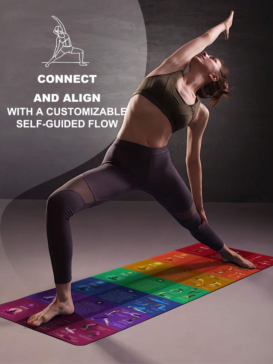 [Rainbow 7 Chakra Yoga Mat] Thick Non-Slip Silica Gel Material Home Fitness Mat