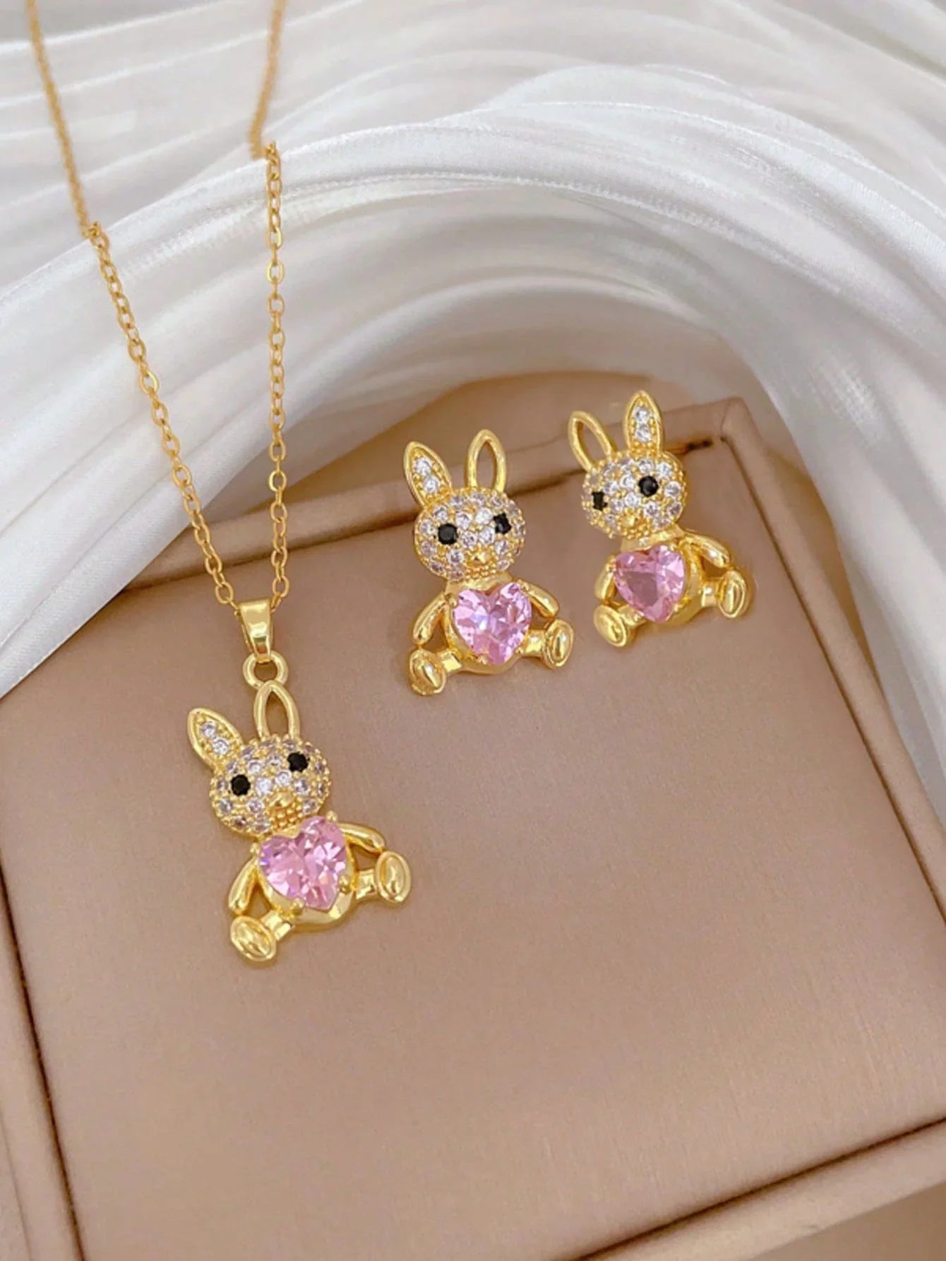 1 Set Stainless Steel Necklace & Earrings