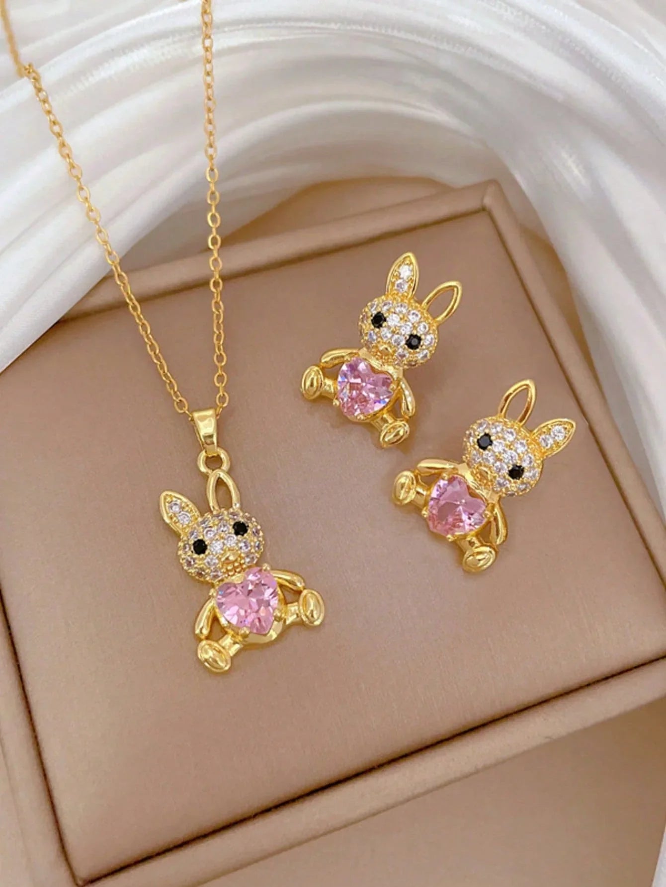 1 Set Stainless Steel Necklace & Earrings