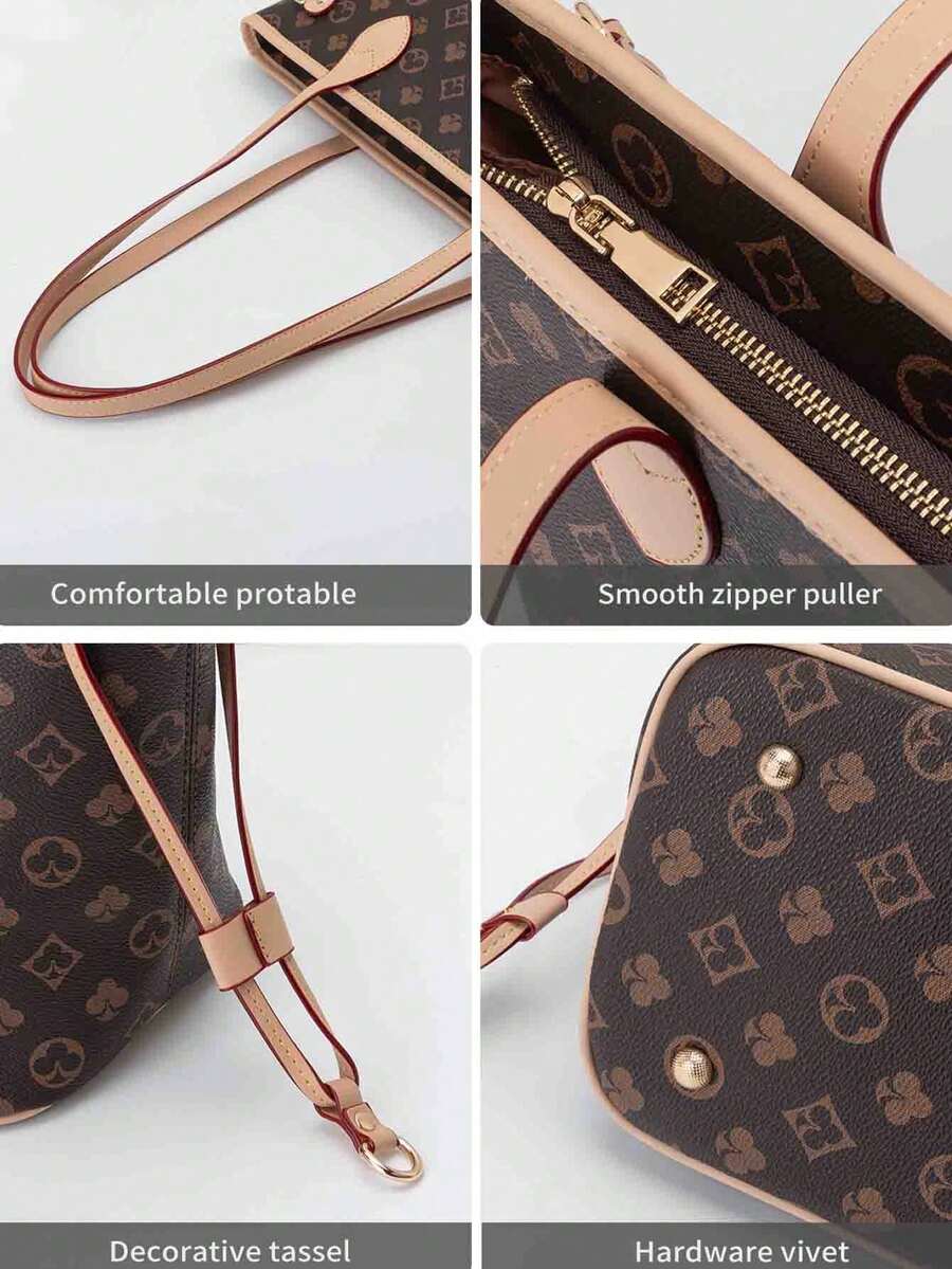 Women's Tote Bag With Pouch Set