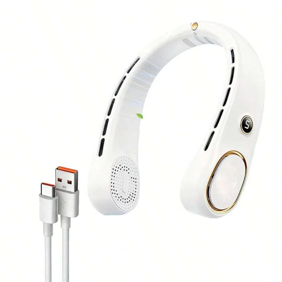 Hands-Free Bladeless Neck Fan Portable Rechargeable, 360° Cooling Neck Fan