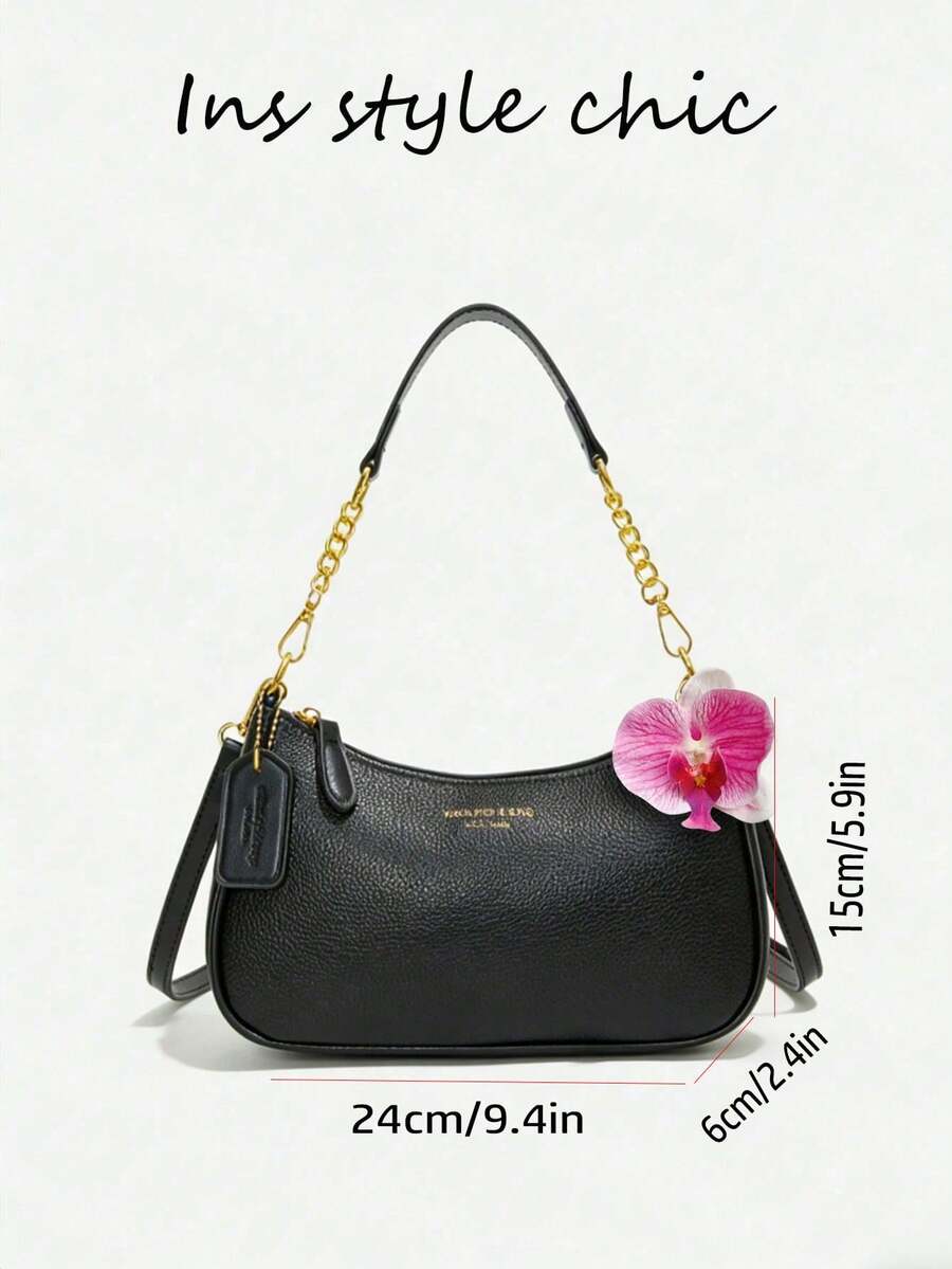 White Ladies' Shoulder Bag Made Of PU Material