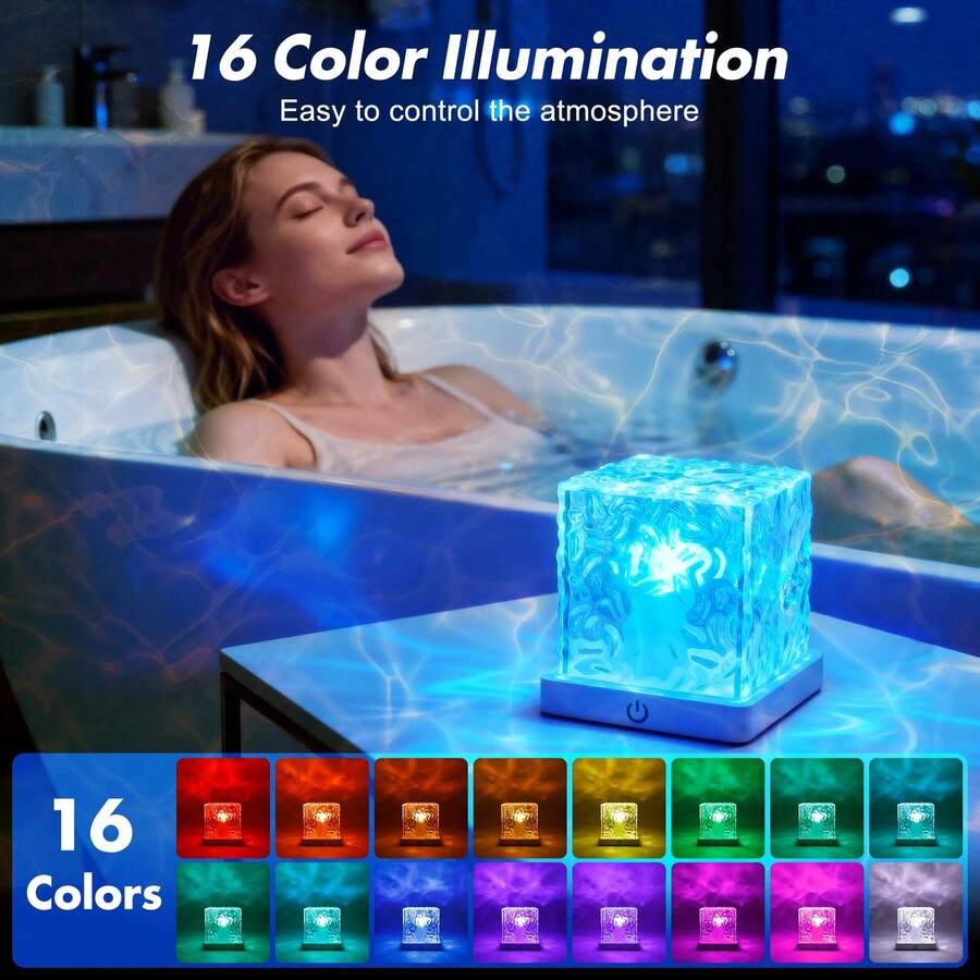 16 Color LED Cube Projector Light