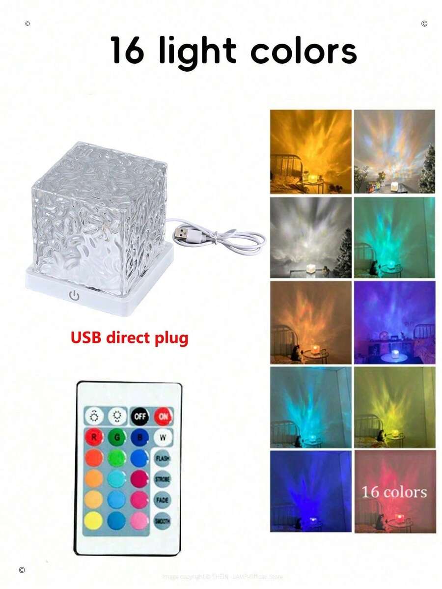 16 Color LED Cube Projector Light