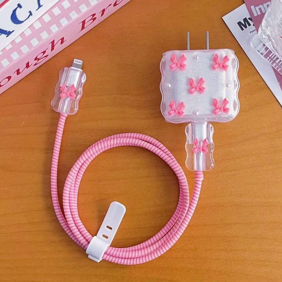 Pearl Design Charger Set, Includes Charging Cable Protector