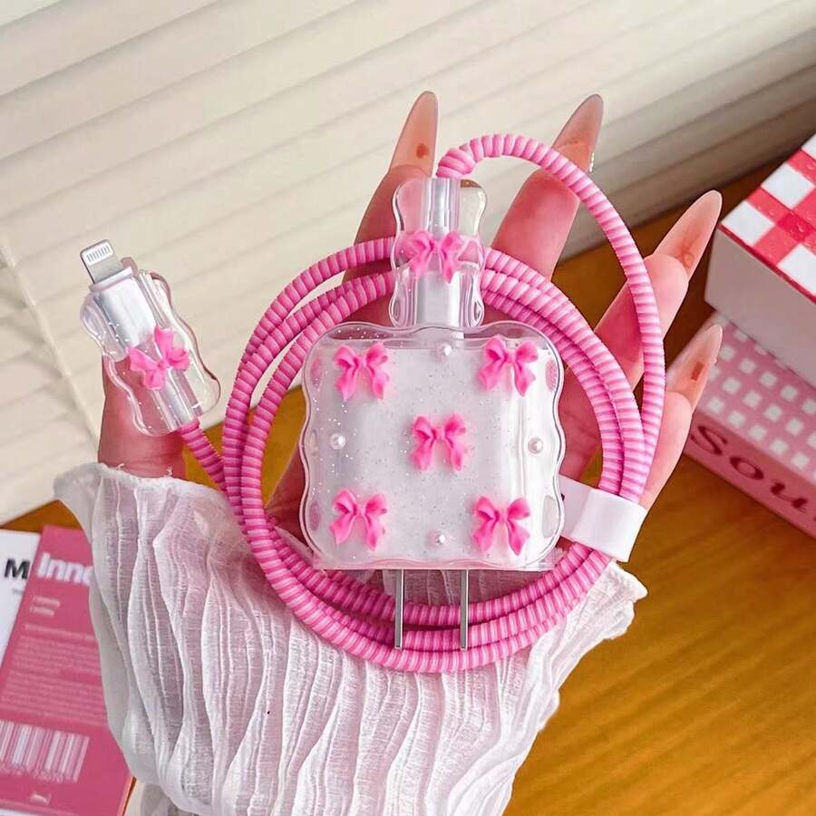 Pearl Design Charger Set, Includes Charging Cable Protector