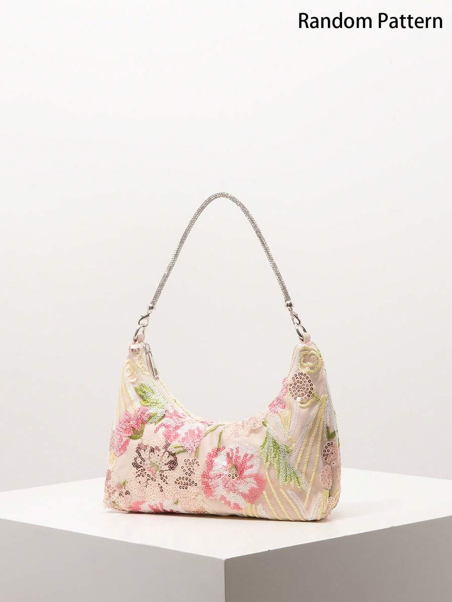 Random Pattern Shoulder Bag, Sequin Bag