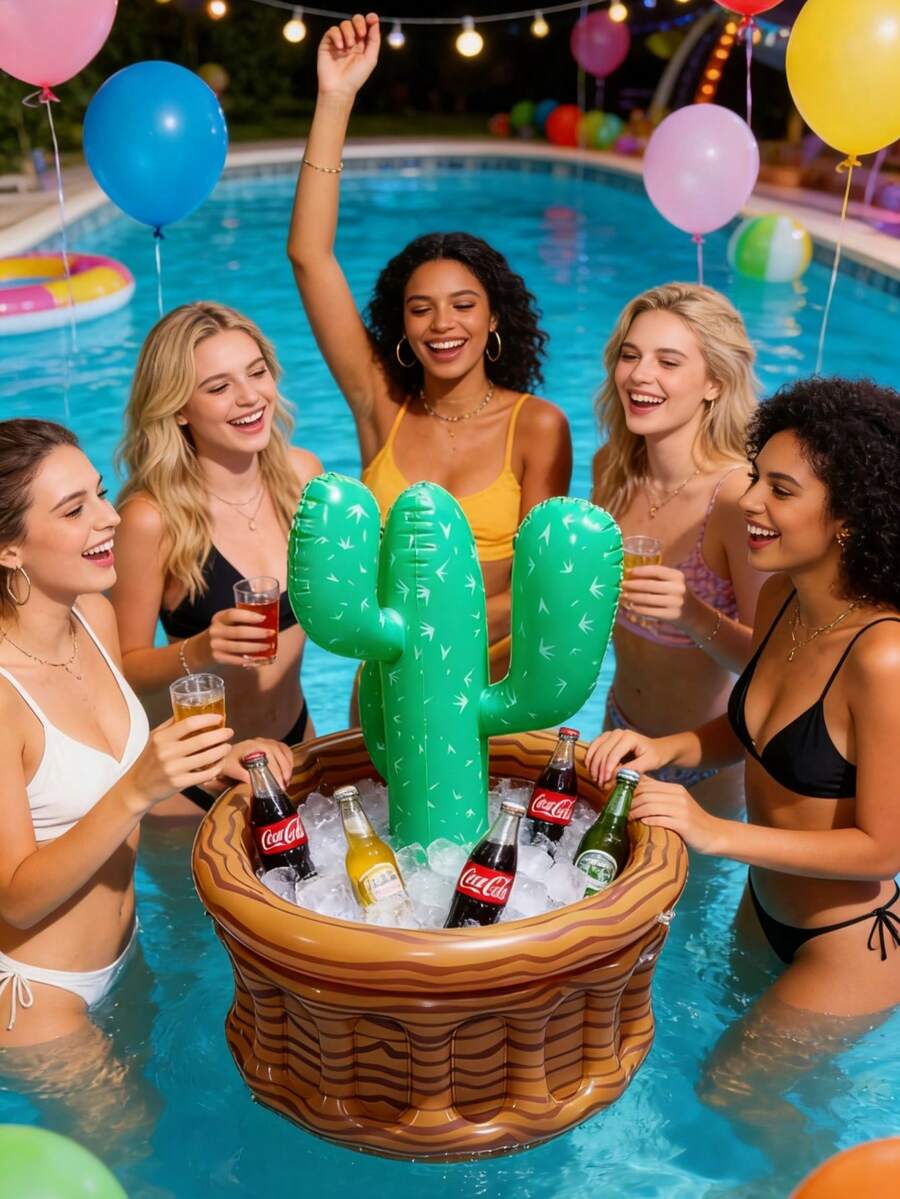 Inflatable Palm Tree Ice Bucket, Coconut Tree Beer Ice Bucket