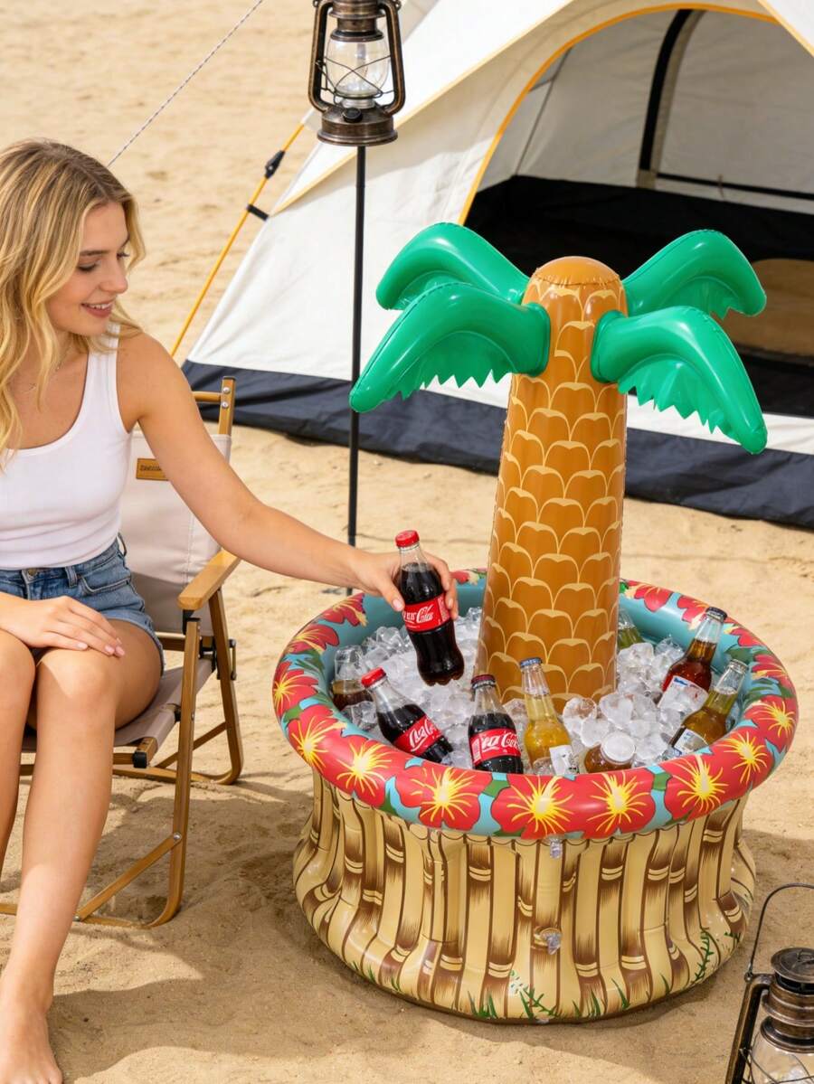 Inflatable Palm Tree Ice Bucket, Coconut Tree Beer Ice Bucket