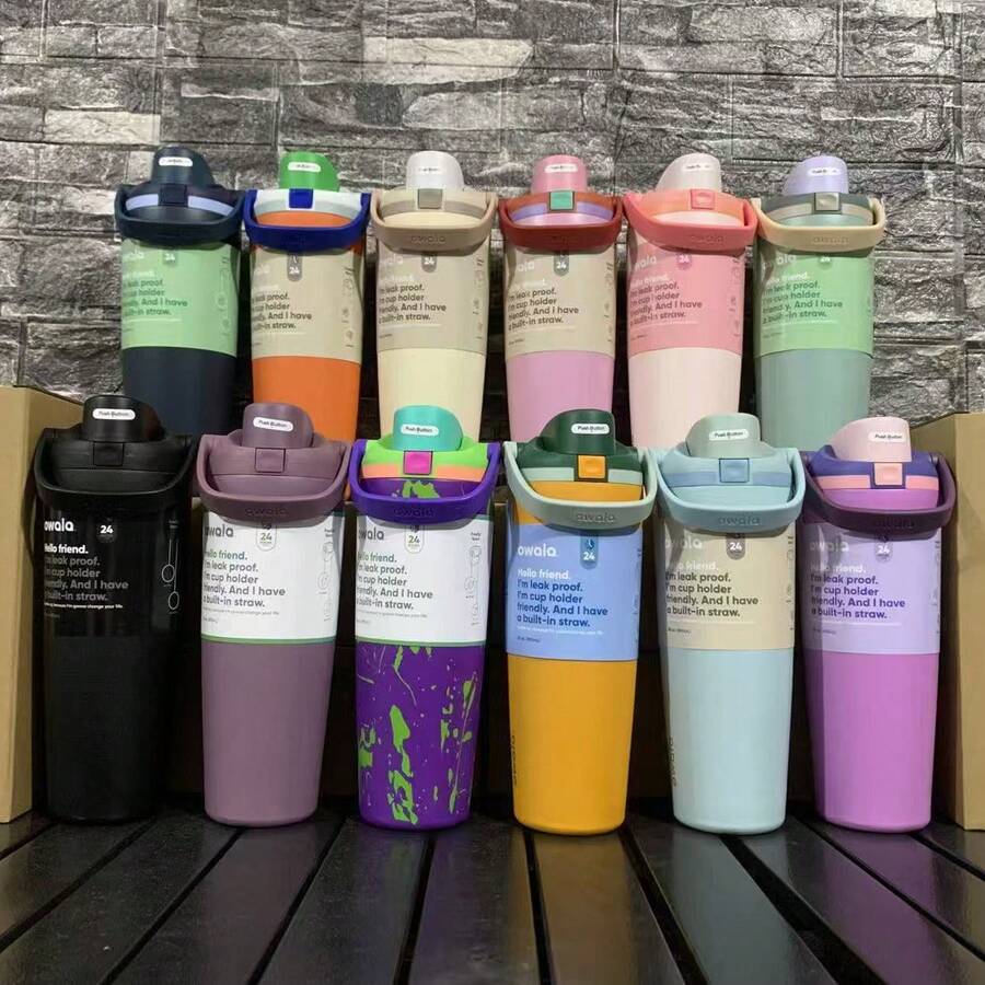 OWALA NEW Insulated Stainless Steel Water Bottle With Straw