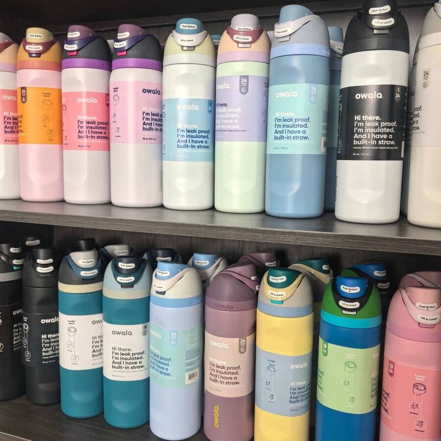 OWALA NEW Insulated Stainless Steel Water Bottle With Straw