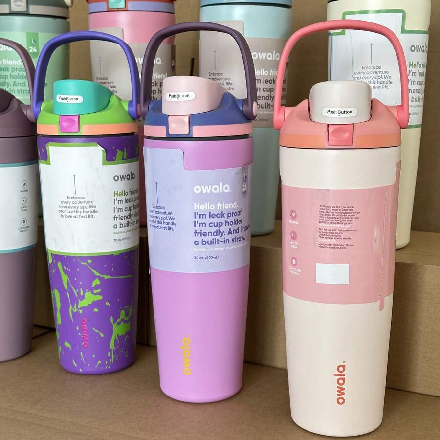 OWALA NEW Insulated Stainless Steel Water Bottle With Straw
