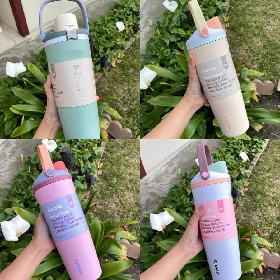OWALA NEW Insulated Stainless Steel Water Bottle With Straw