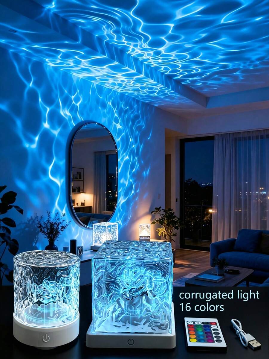 16 Color LED Cube Projector Light