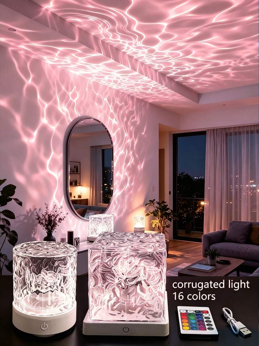 16 Color LED Cube Projector Light