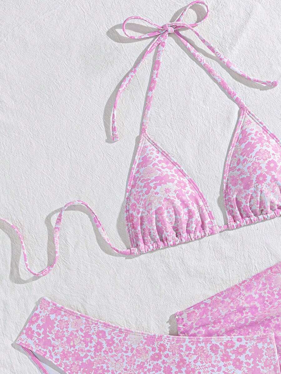 Tie Side Bikini 3-Piece Swimwear For Women