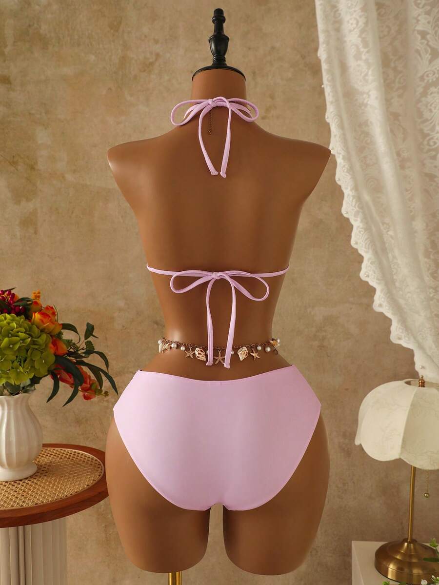 Tie Side Bikini 3-Piece Swimwear For Women