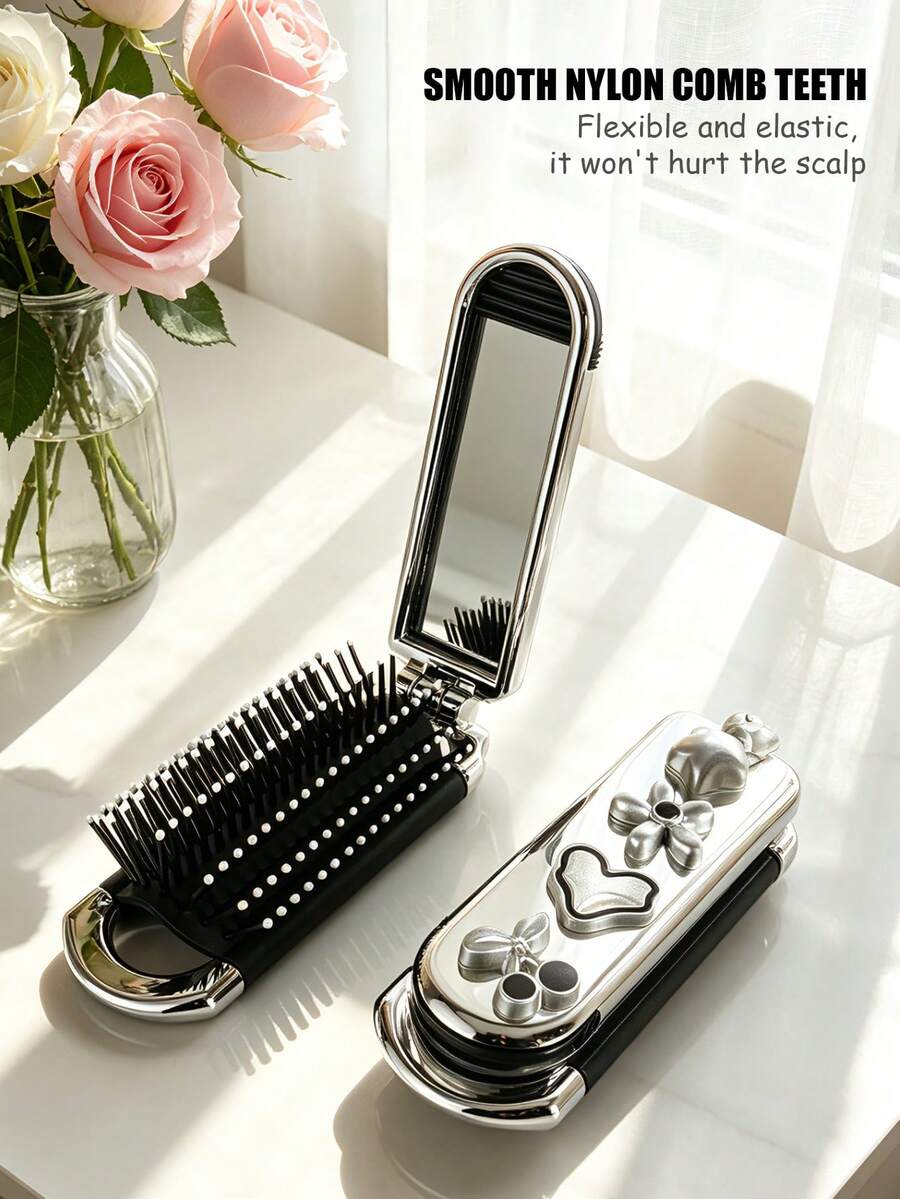 X Milania 1pc Foldable Comb - Cream Color