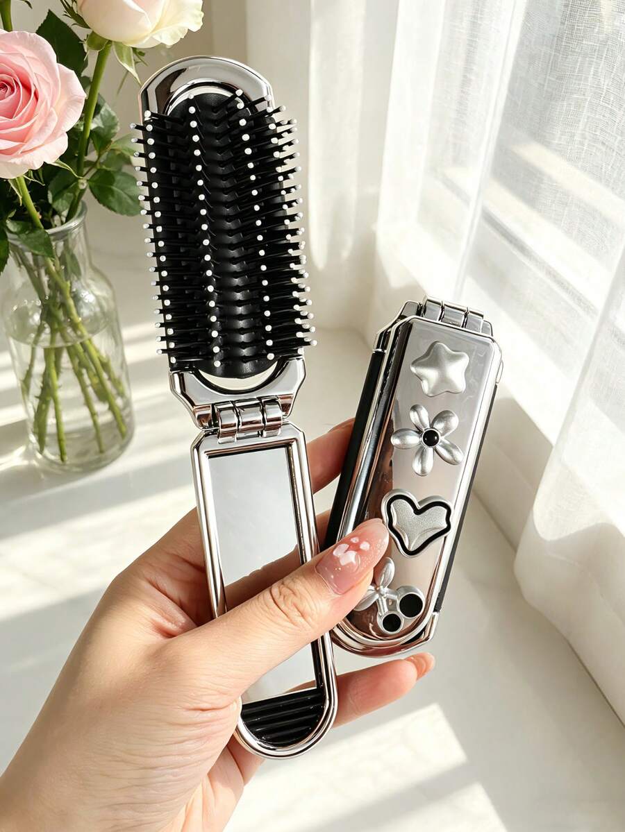 X Milania 1pc Foldable Comb - Cream Color