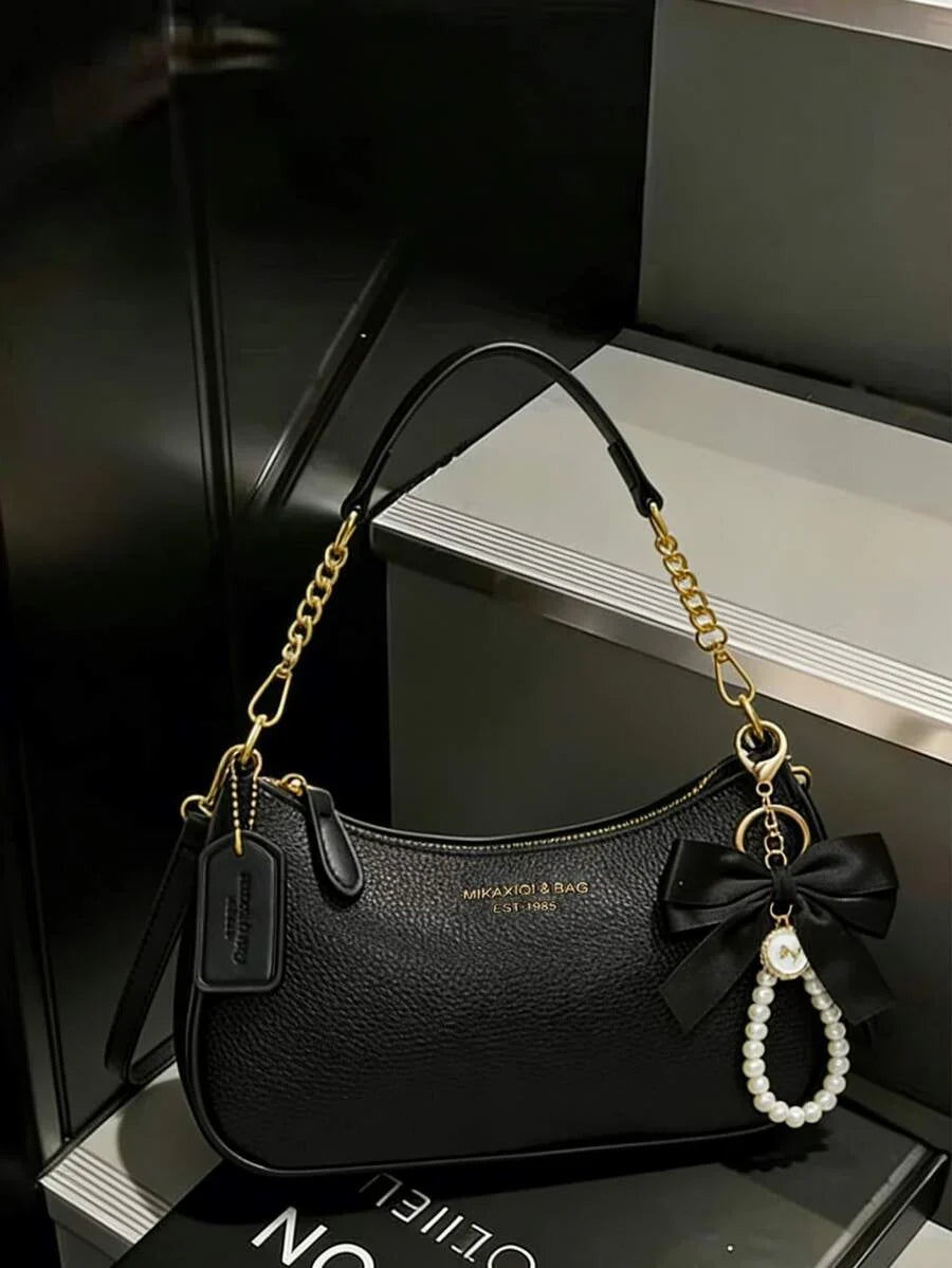 White Ladies' Shoulder Bag Made Of PU Material