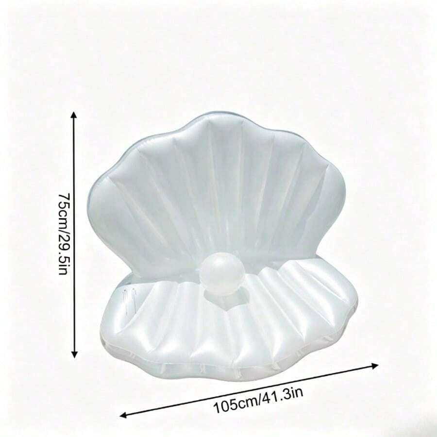 1pc White Pearl Shell Shaped Inflatable Raft
