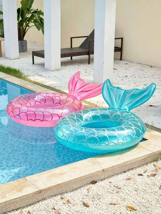 1pc Fashion Mermaid Tail Shaped Inflatable Swimming Ring