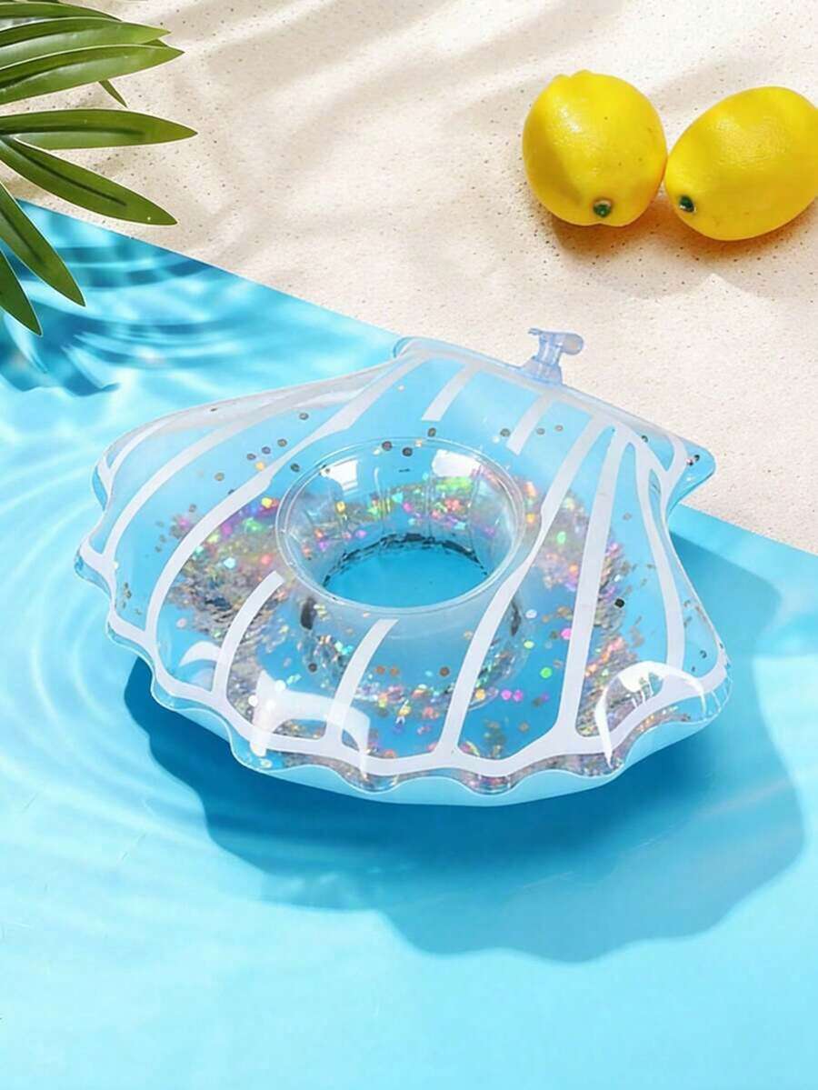 Glitter Shell Inflatable Drink Holder/Float, Inflatable Drink Holder