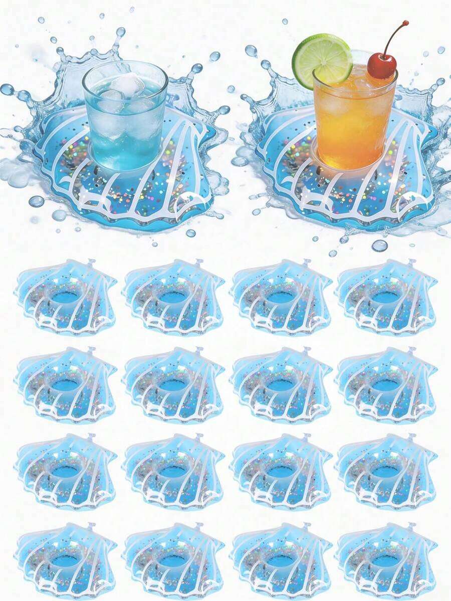 Glitter Shell Inflatable Drink Holder/Float, Inflatable Drink Holder