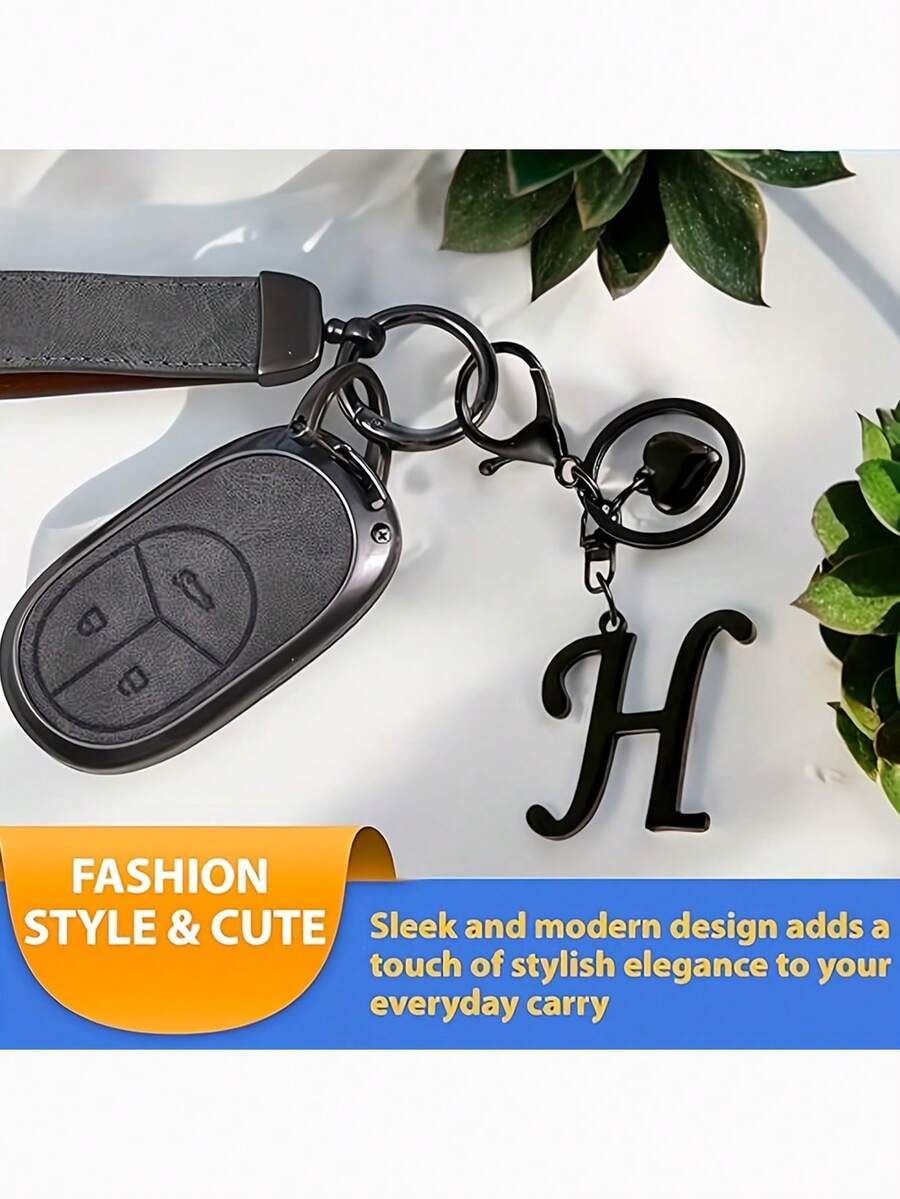 Elegant Metal Heart-Shaped Letter Keychain