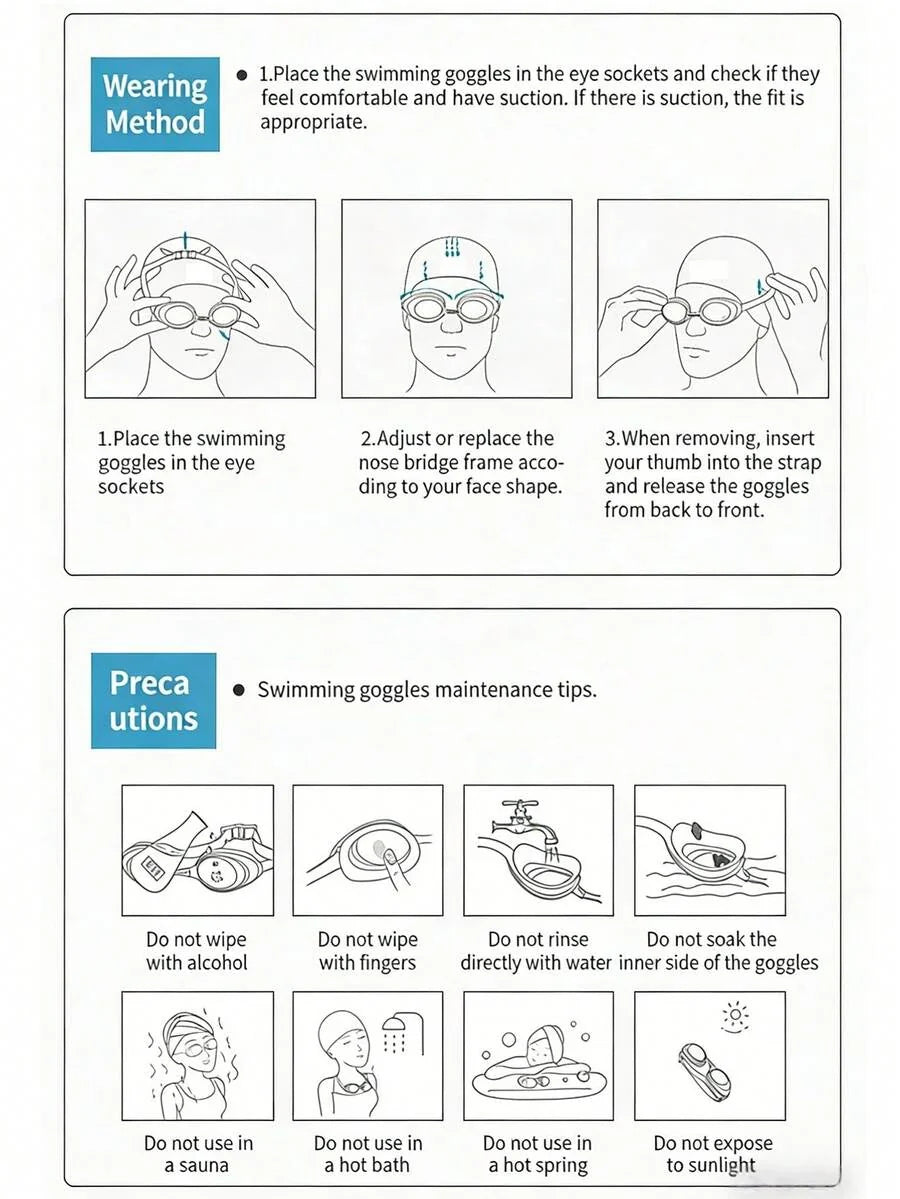4pcs Adult Swimming Gear Set, Including Swimming Goggles