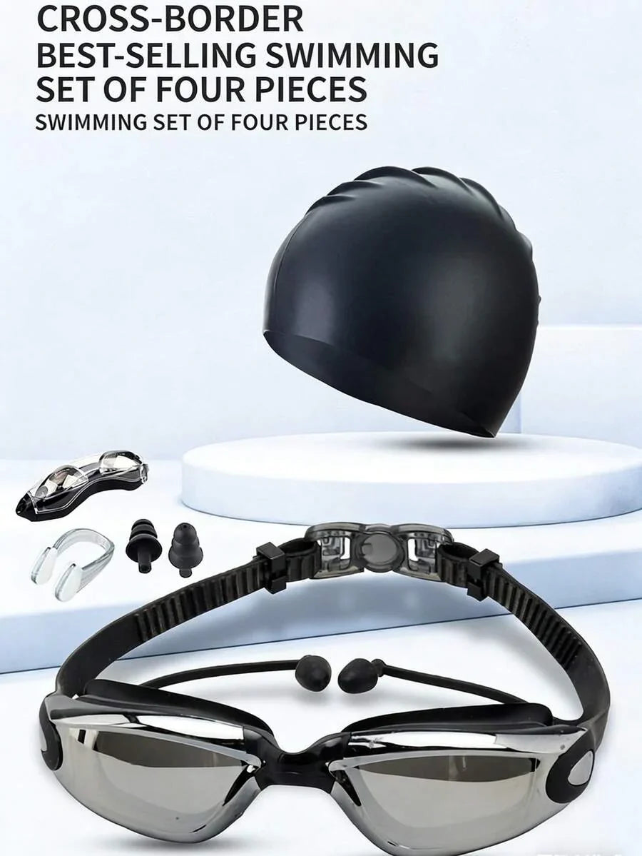 4pcs Adult Swimming Gear Set, Including Swimming Goggles
