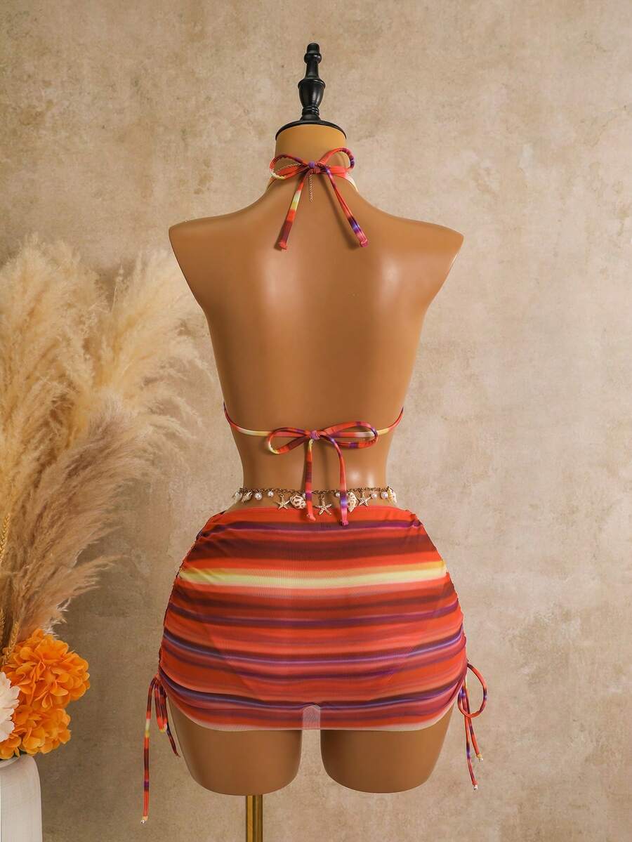 Tie Side Bikini 3-Piece Swimwear For Women