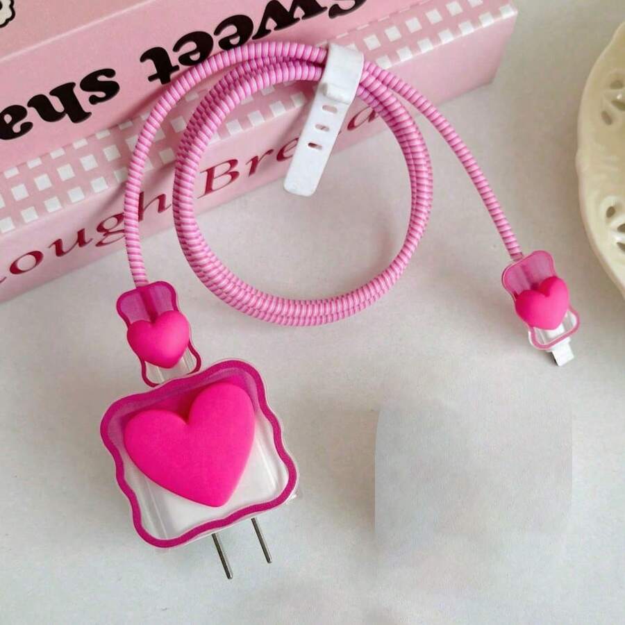5pcs 3D Glitter Bow Charger Protector Set
