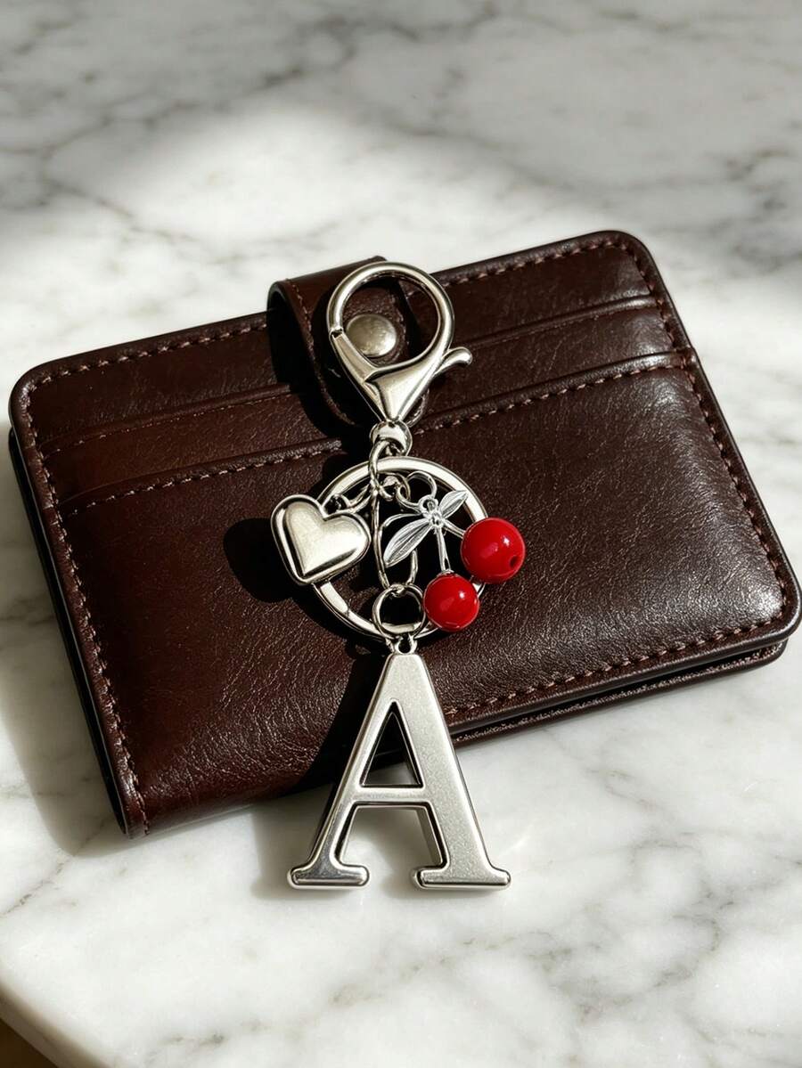 Elegant Metal Heart-Shaped Letter Keychain