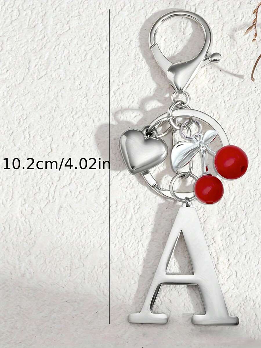 Elegant Metal Heart-Shaped Letter Keychain