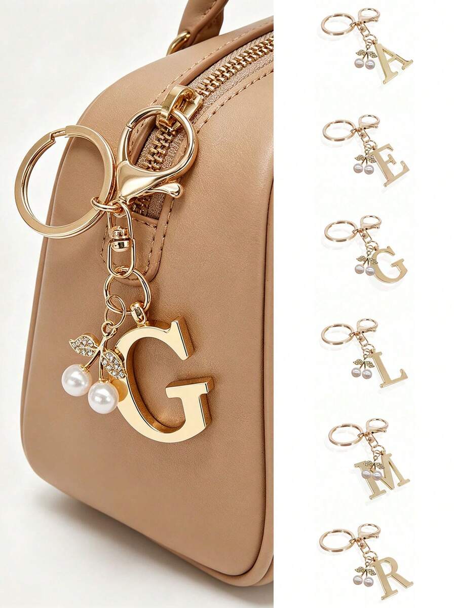 Elegant Metal Heart-Shaped Letter Keychain