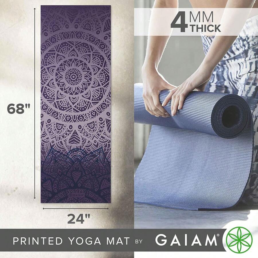 Gaiam Print Yoga Mat, Non Slip Exercise & Fitness Mat